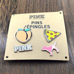 PINK Victorias Secret Enamel Pin Set Peach Pizza Dog
